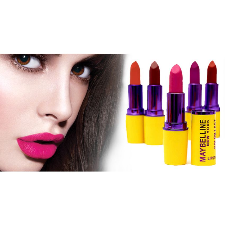 Pack Of 12 maybelline lipstick with clossal kajal